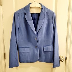 7th Avenue Collection New York & Company Blue Suit Jacket 10 Polkadot